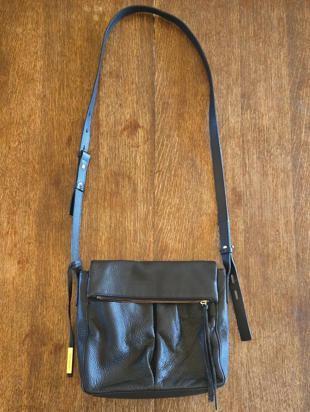 Vince Camuto Miles Black Leather Crossbody Bag